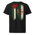 Algeriet × Palestina T-shirt — solidaritetsdesign med den algeriska och den palestinska flaggan