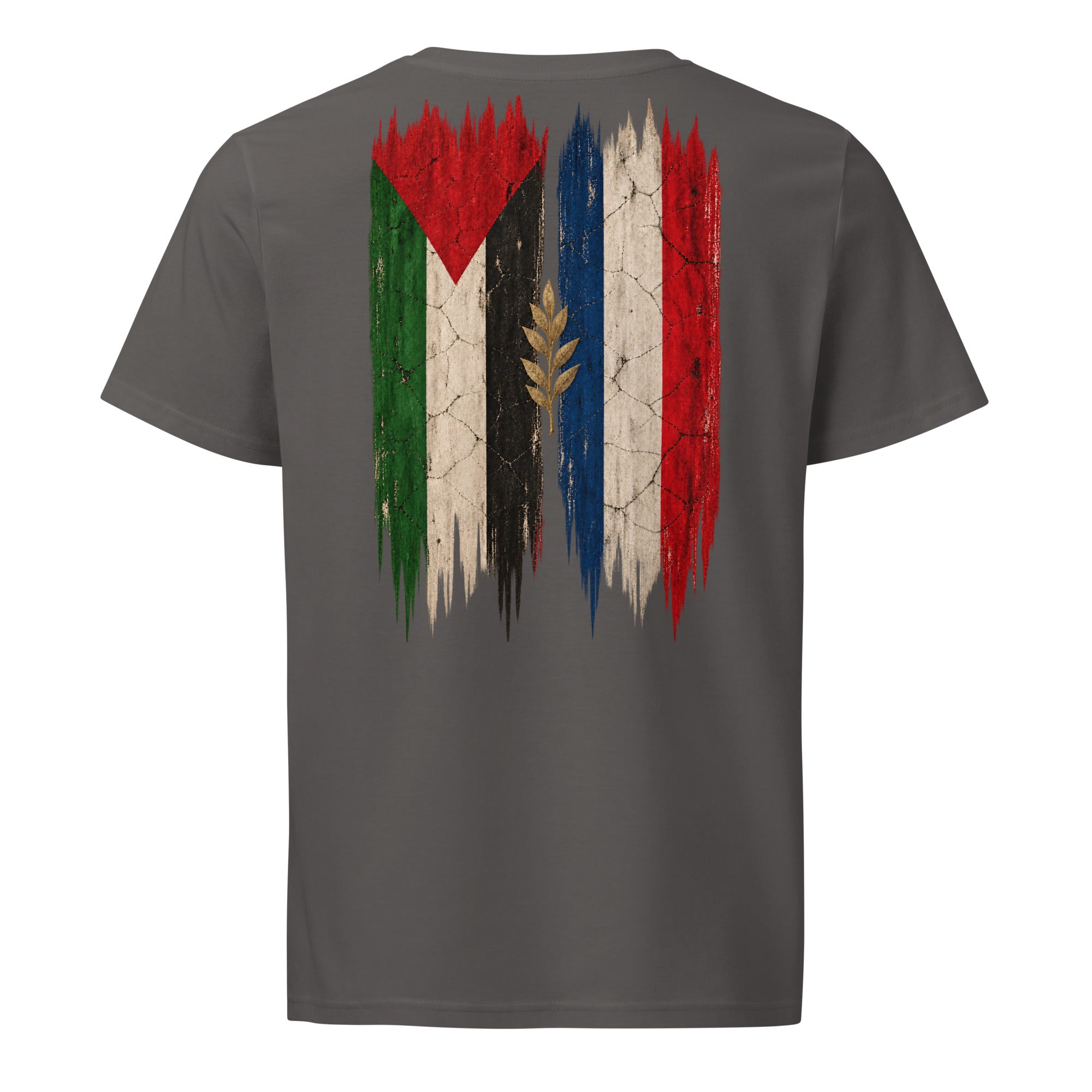 Frankrike × Palestina T-shirt — solidaritetsdesign med den franska och den palestinska flaggan