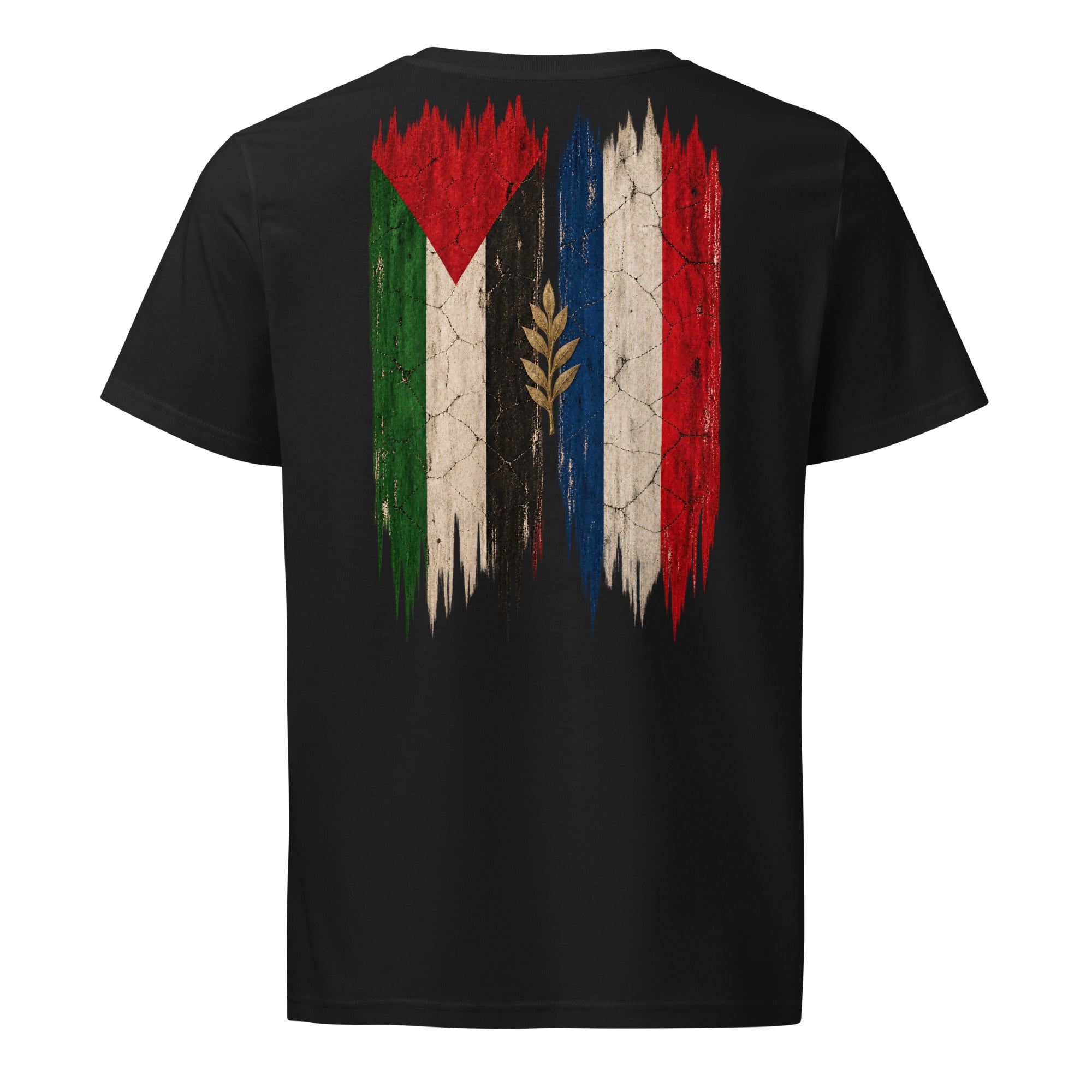 Frankrike × Palestina T-shirt — solidaritetsdesign med den franska och den palestinska flaggan