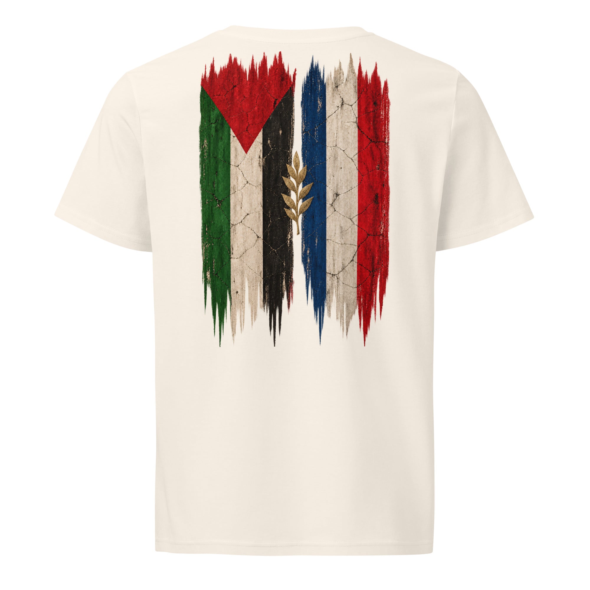 Frankrike × Palestina T-shirt — solidaritetsdesign med den franska och den palestinska flaggan