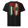 Libanon × Palestina T-shirt — solidaritetsdesign med den libanesiska och den palestinska flaggan