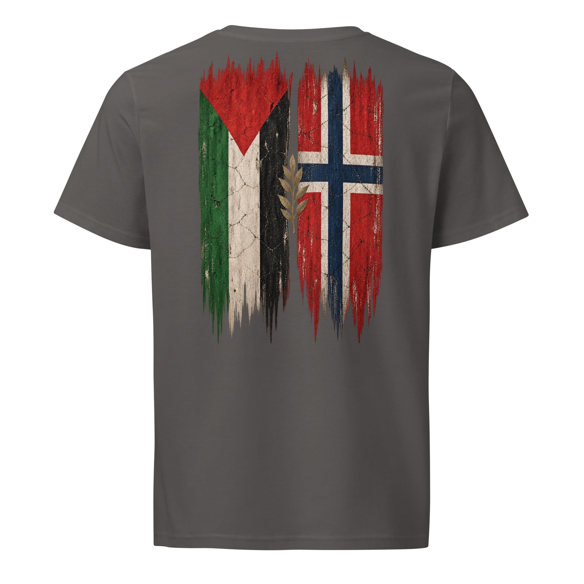 Norge × Palestina T-shirt — solidaritetsdesign med den norska och den palestinska flaggan