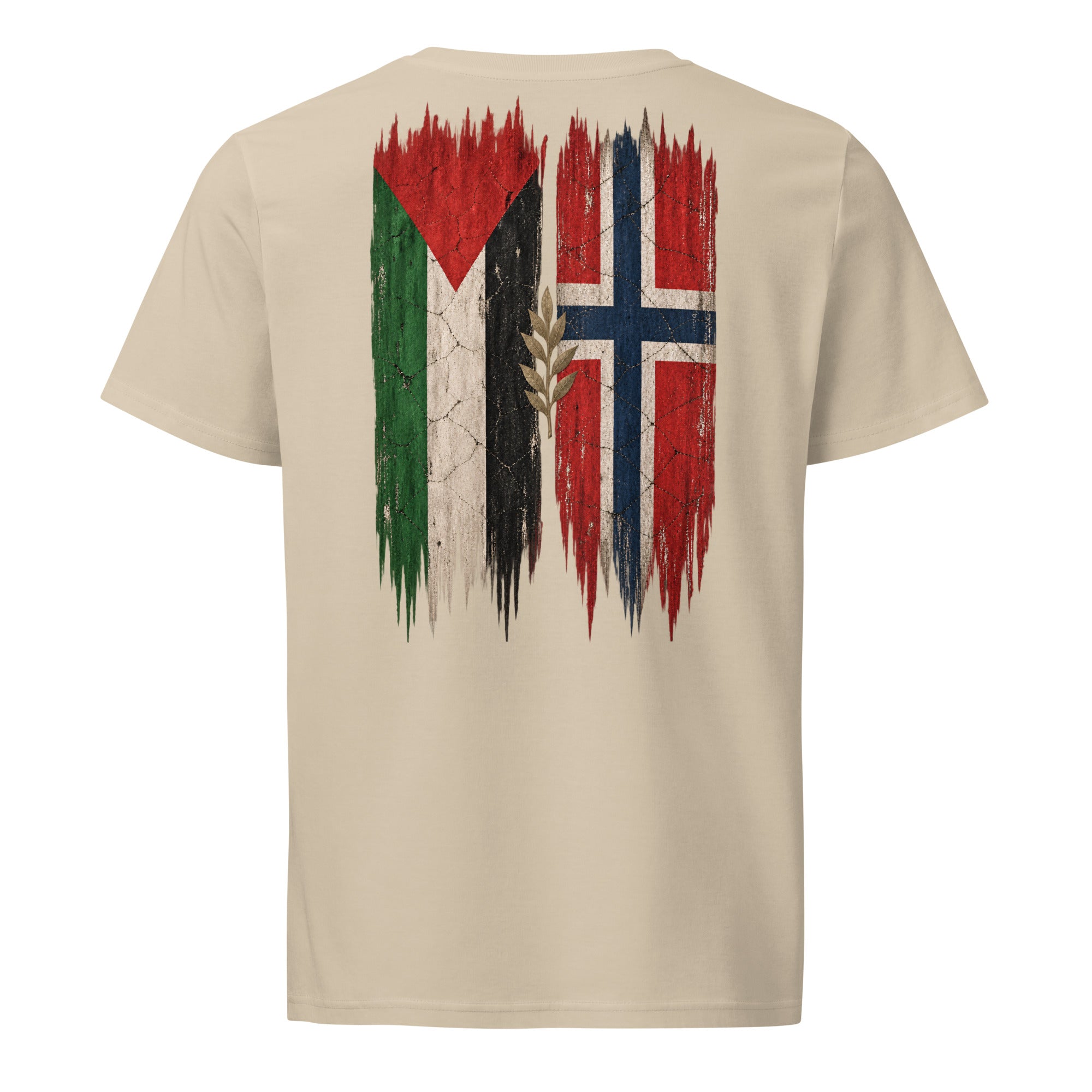 Norge × Palestina T-shirt — solidaritetsdesign med den norska och den palestinska flaggan