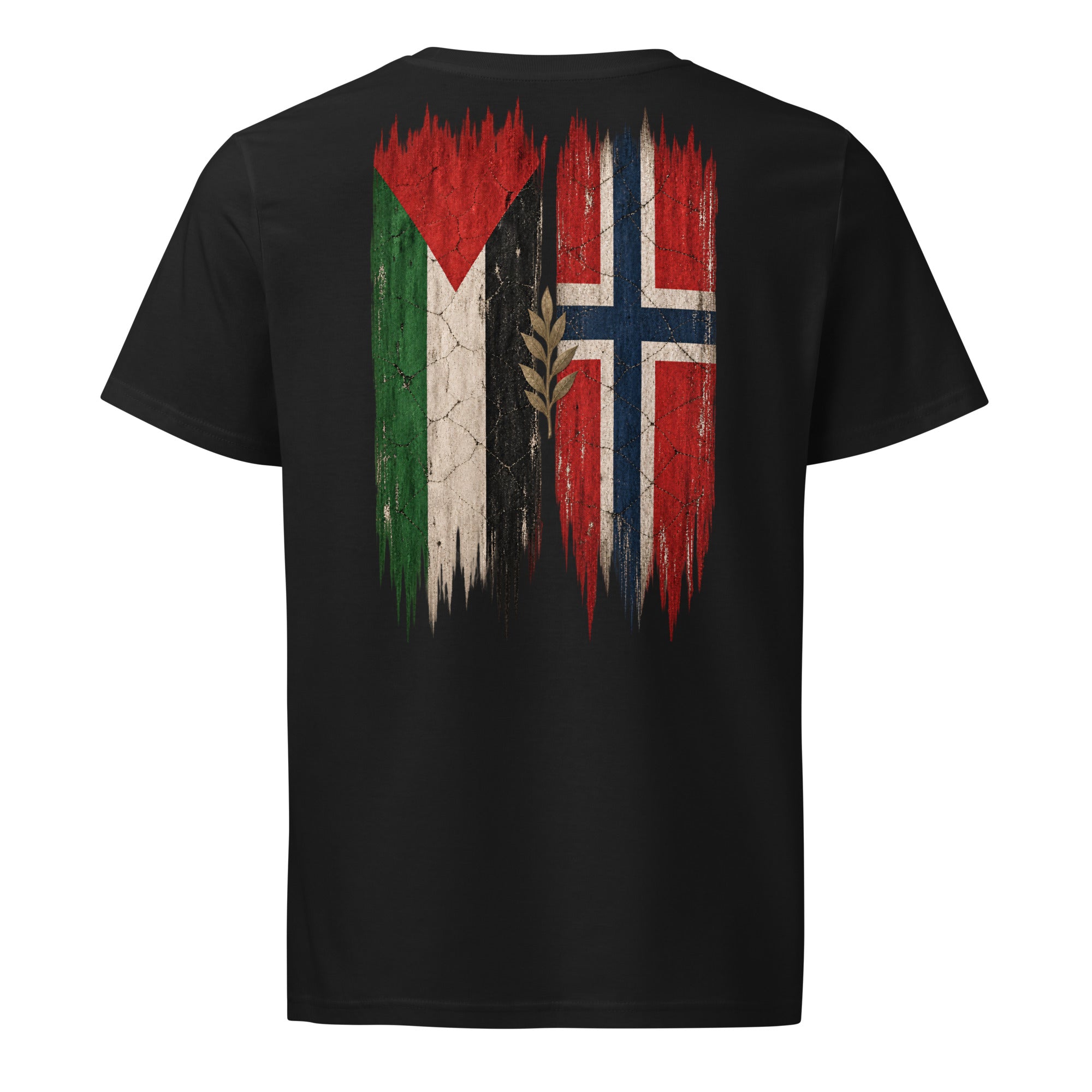 Norge × Palestina T-shirt — solidaritetsdesign med den norska och den palestinska flaggan