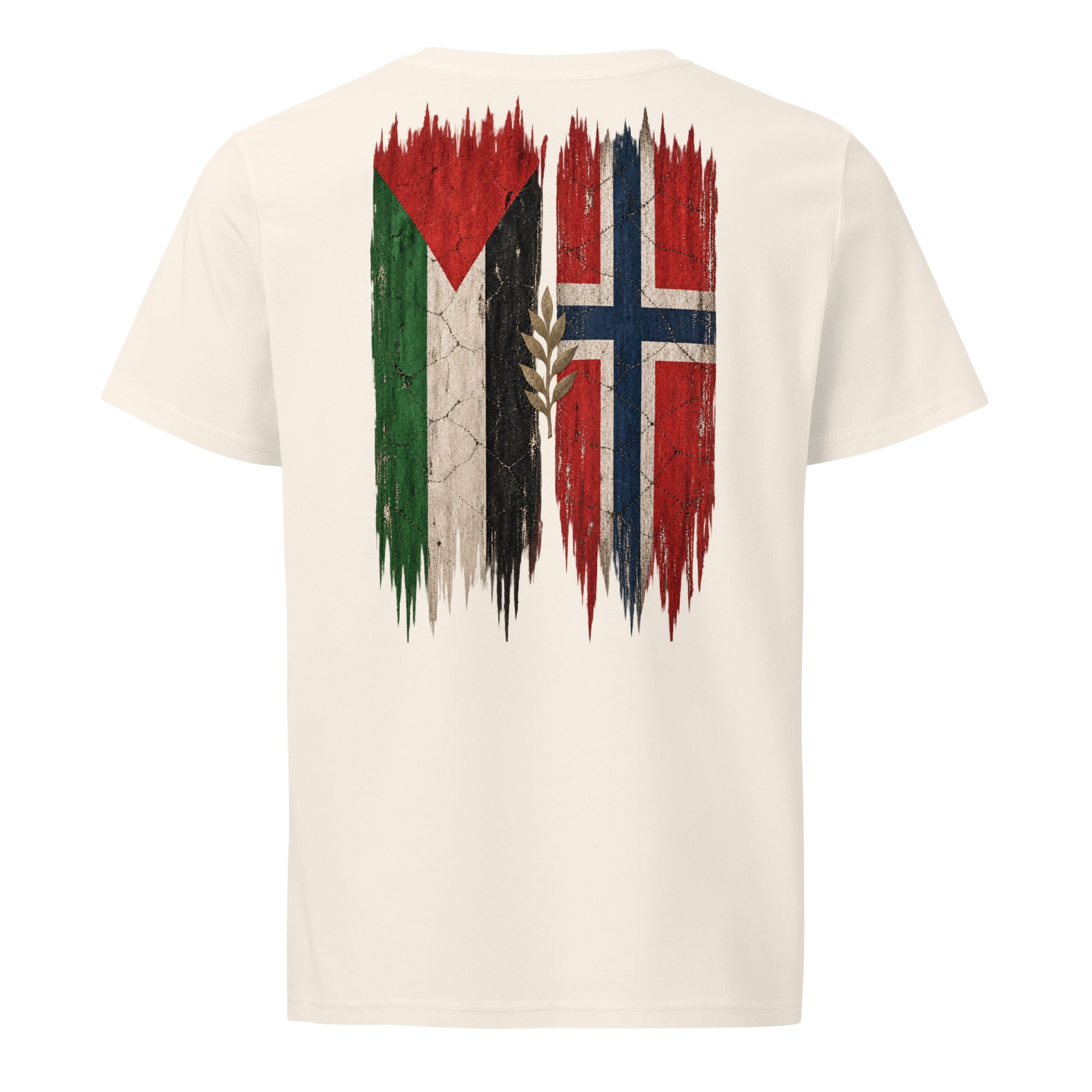 Norge × Palestina T-shirt — solidaritetsdesign med den norska och den palestinska flaggan
